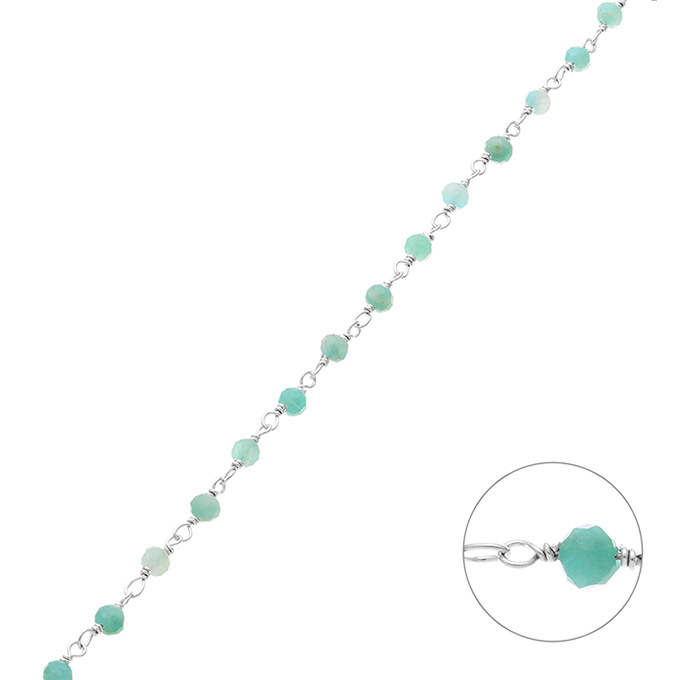 Chaîne en pierres fines Amazonite 3,2mm (1m)