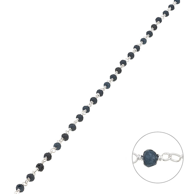 3,2mm blue jade fine gemstone chain (1m)