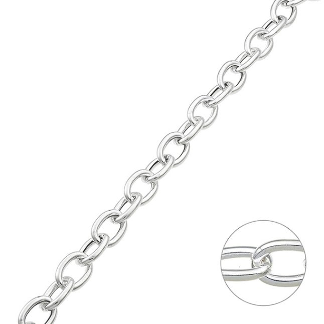 Catena rolò ovale vuota 16x11mm filo 2,6mm (50cm)