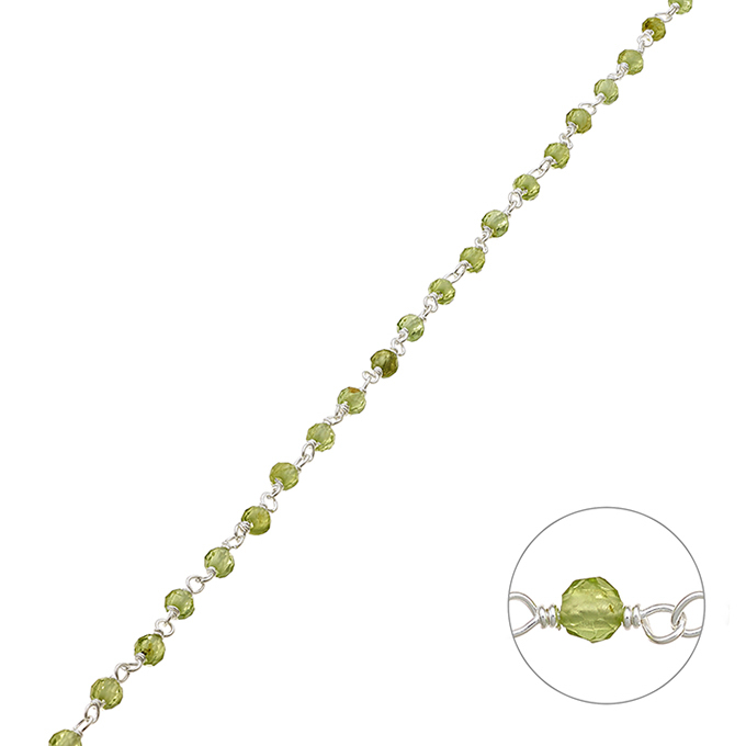 Catena con pietre Peridoto 3,2mm (1m)