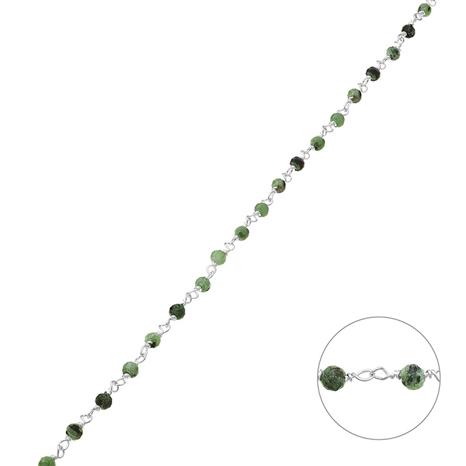 3,2mm Zoisite fine gemstone chain (1m)