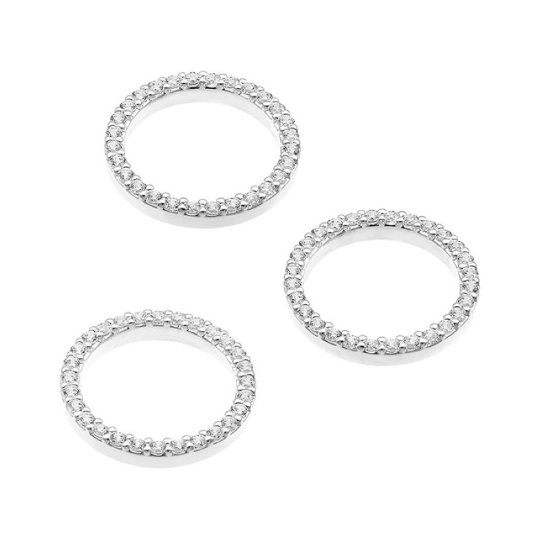 12mm pavé cubic zirconia circle pendants (1pc)