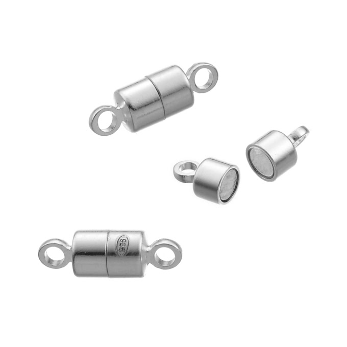 Fermoirs aimantés 4mm avec anneaux (5pcs)