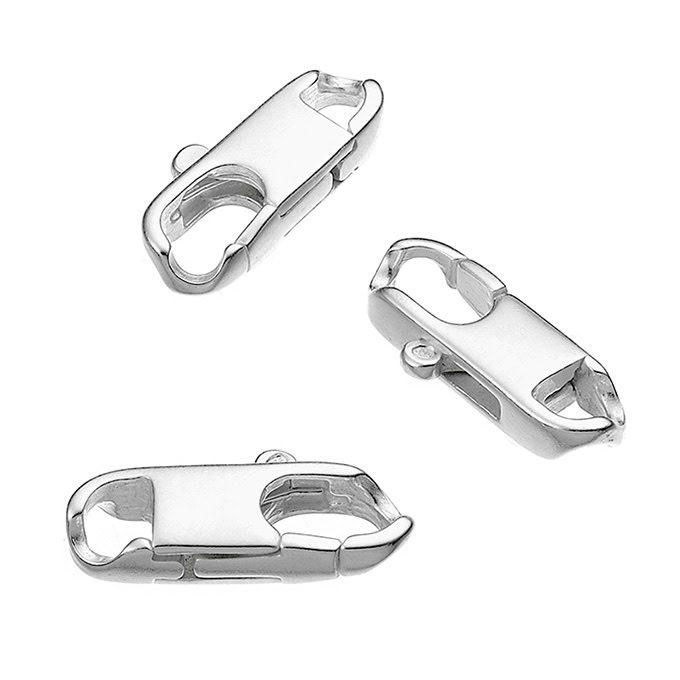 5mm rectangular lobster claw clasps for curb chain (5pcs)