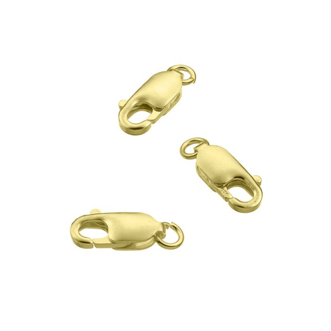 GOLDFILLED – Lobster Karabinerverschluss rechteckig 10,1mm mit offenem Ring (20Stk)