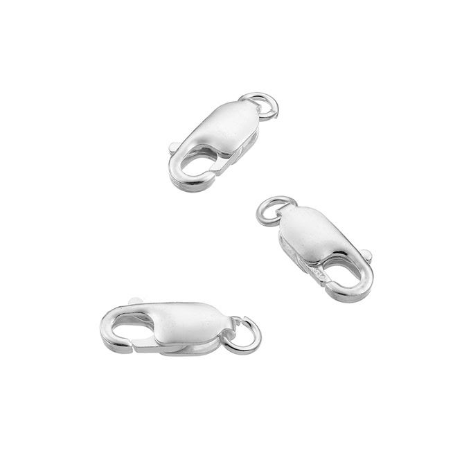 11,7mm rectangular lobster claw clasps with open ring (approx. 20pcs)