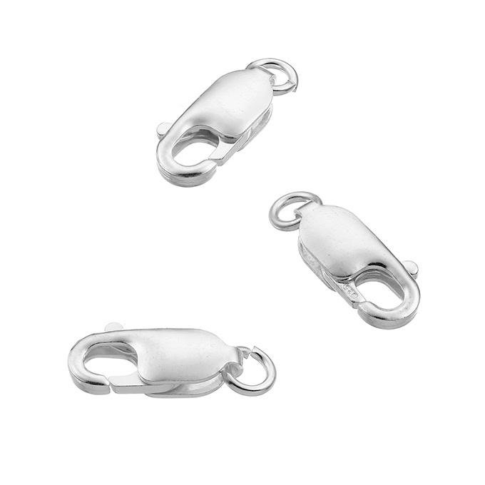 13,6mm rectangular lobster claw clasps with open ring (approx. 20pcs)