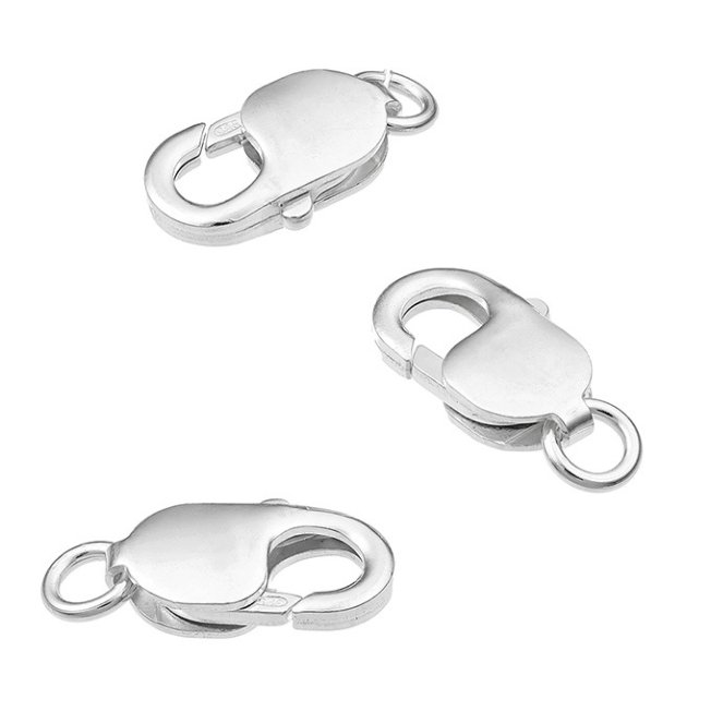 Chiusure moschettone rettangolare 16,3mm con anello aperto (5pz)