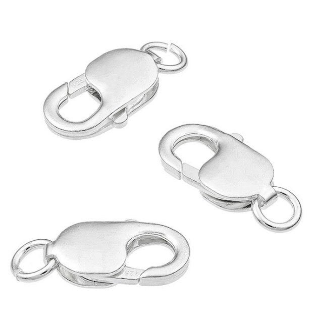 Chiusure moschettone rettangolare 18,3mm con anello aperto (2pz)