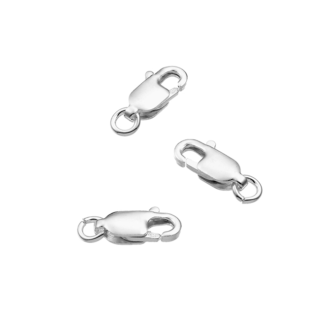 8,4mm rectangular lobster claw clasps with open ring (approx. 40pcs)