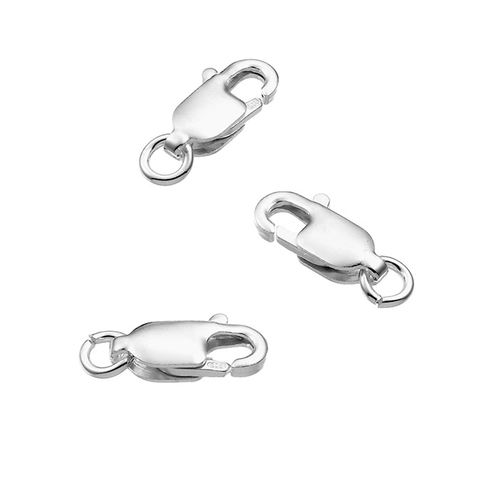 10mm rectangular lobster claw clasps with open ring (approx. 20pcs)