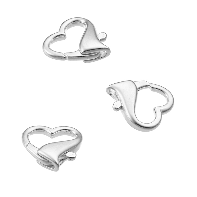 17,5mm heart shaped lobster clasps (5pcs)