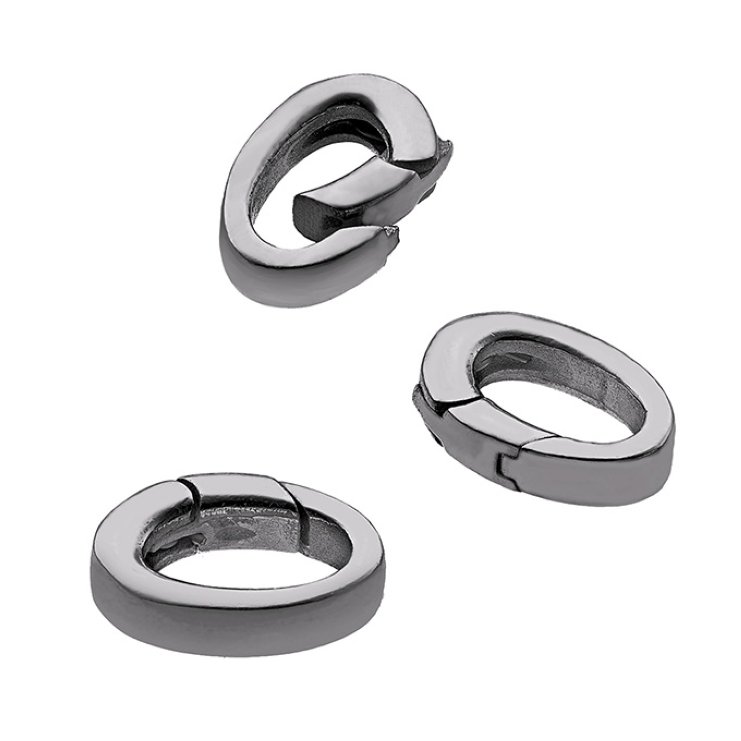 Rodiato Nero – Chiusura ovale a moschettone 9x 6mm (5pz)