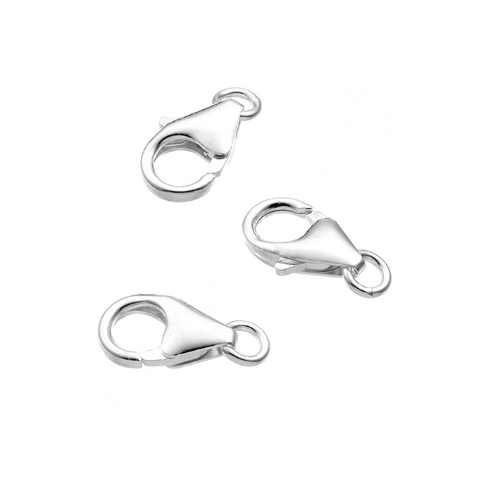 Carabiner clasps 10mm with ring (approx. 20pcs)