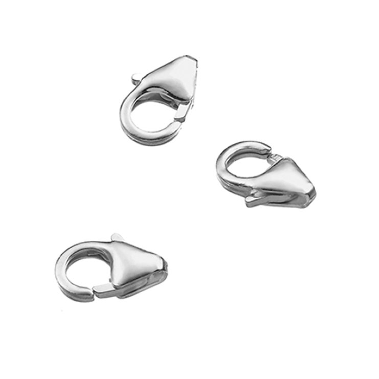 Weiss Rhodiniert – SILVERFILLED – Karabiner 8,2mm mit Ring (10Stk)