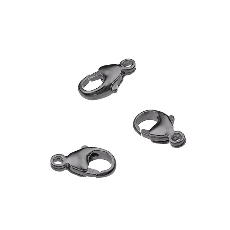 Rodiato Nero – Chiusure a pera 11,4mm con anello (circa 20pz)