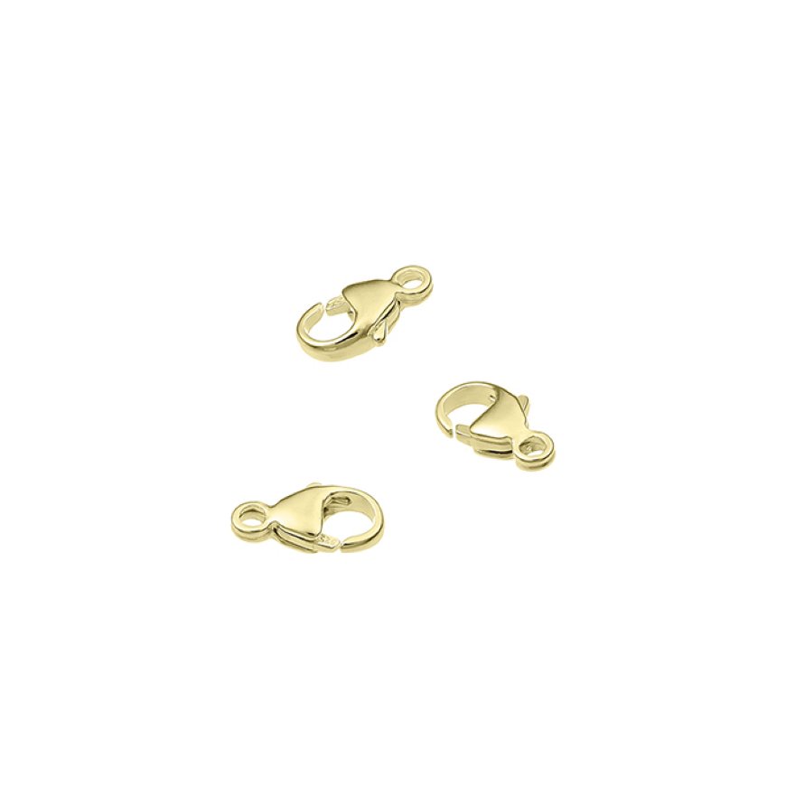 Yellow Gold 3µ – 7mm carabiner clasps with ring (approx. 50pcs)