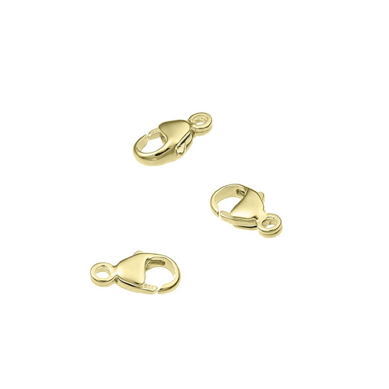 Yellow Gold 3µ – 9,1mm carabiner clasps with ring (approx. 40pcs)