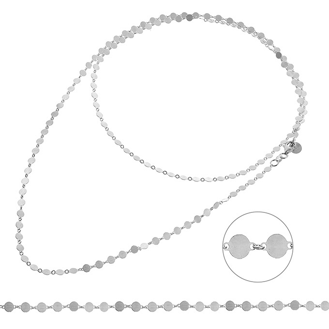 Collier sautoir chaîne avec médailles 90cm (1pc)