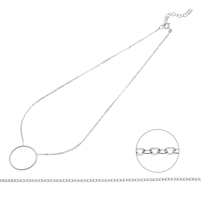 Halskette 1 Ring 2,5 cm Draht 1,2mm 40+5cm Verlängerung (1Stk)