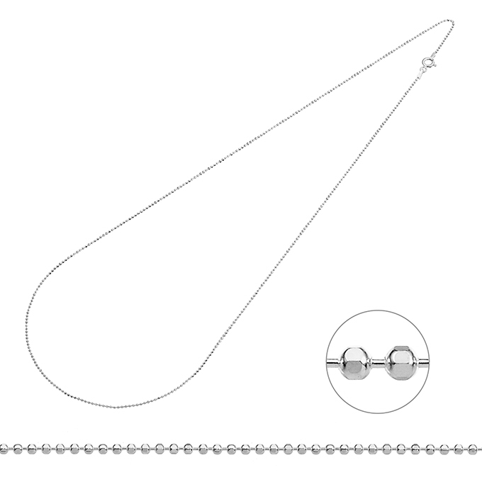 Facettierte Kugelkette 1,2mm 60cm (1Stk)