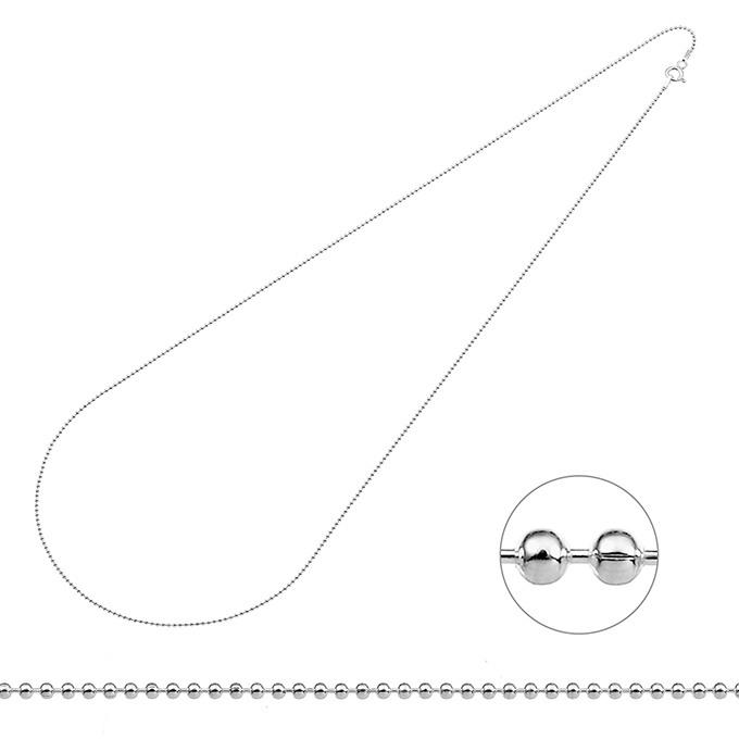 Catenina Palline 1,2mm, 60cm (1pz)