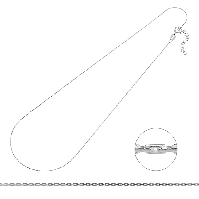 Catenina Cardano 0,8mm, 50+5cm estensione (1pz)