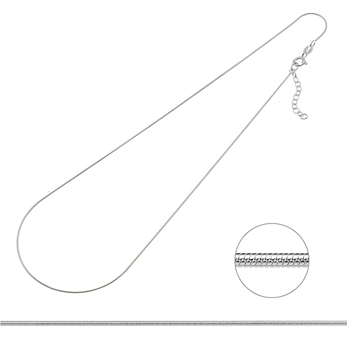 Catenina coda di topo 0,7mm 40+3cm estensione (1pz)