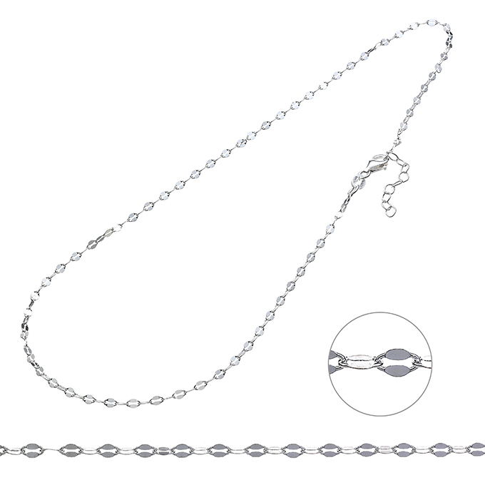 2mm cobra chain necklace 40+3cm extender (1pc)