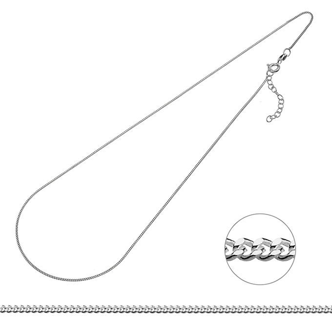 Collier gourmette 1mm 40+3cm extension (1pc)