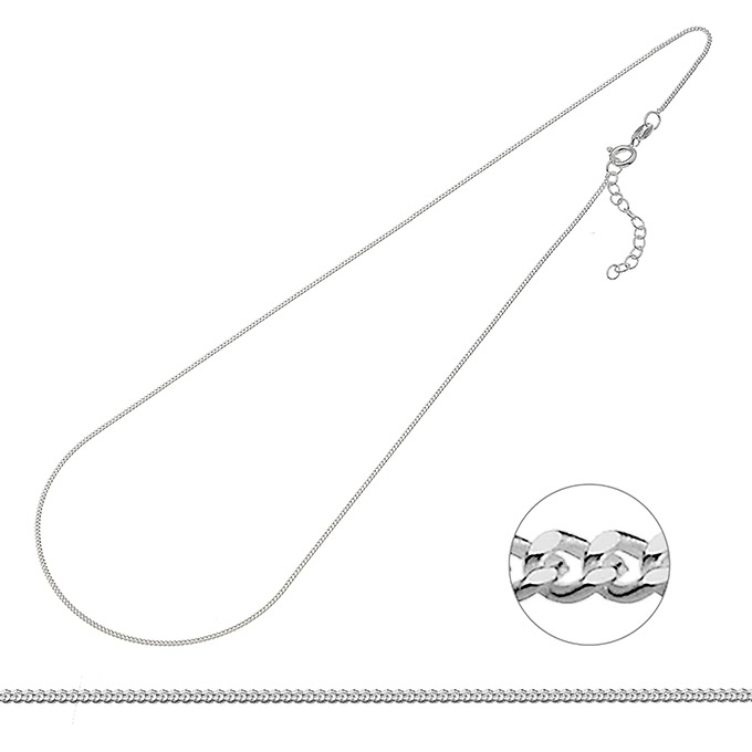 Collier gourmette 1,4mm 50+5cm extension (1pc)