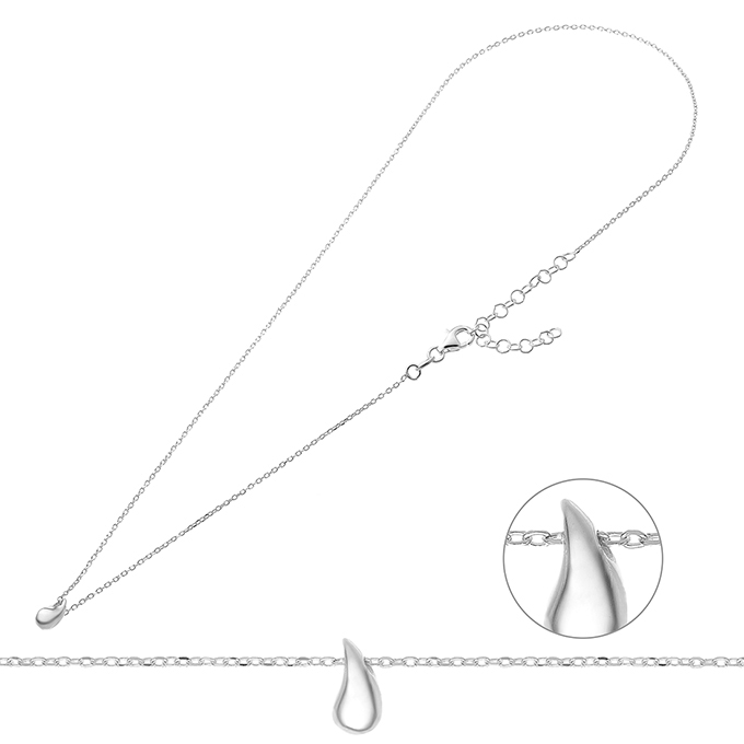 Necklace with 8mm drop 40+5cm extension (1pc)