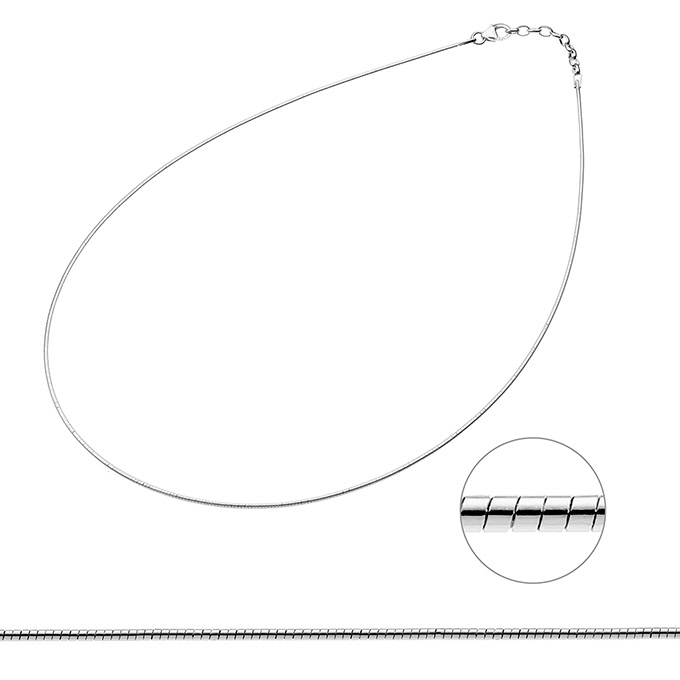 Catenina Omega 1mm 40+3cm estensione (1pz)