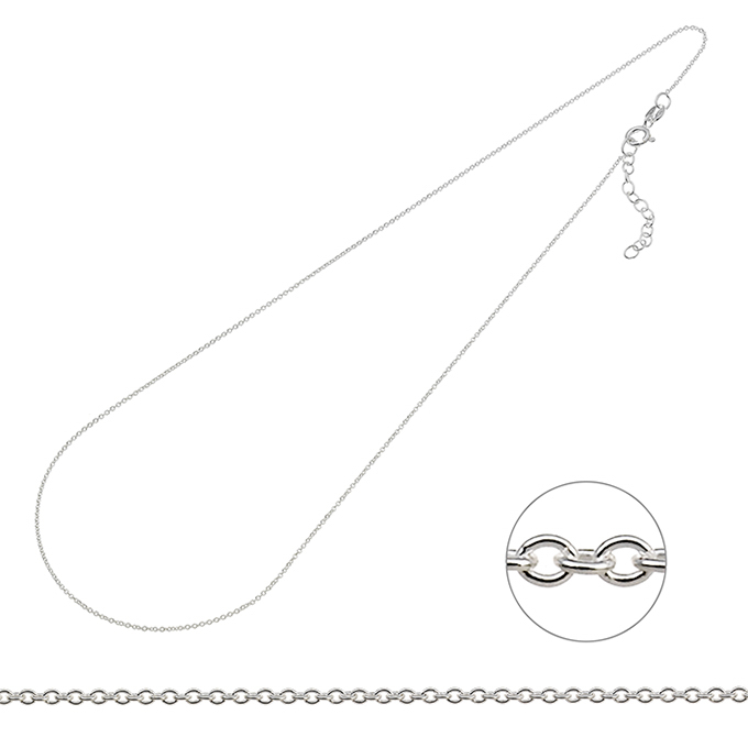 Collier forçat 1mm 40+3cm extension (1pc)