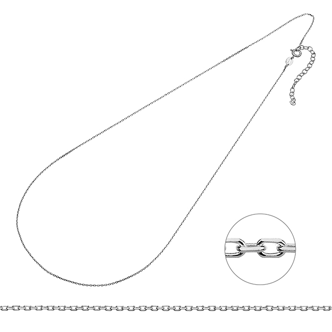 Ankerkette Facettiert 1mm 50+5cm Verlängerung (1Stk)