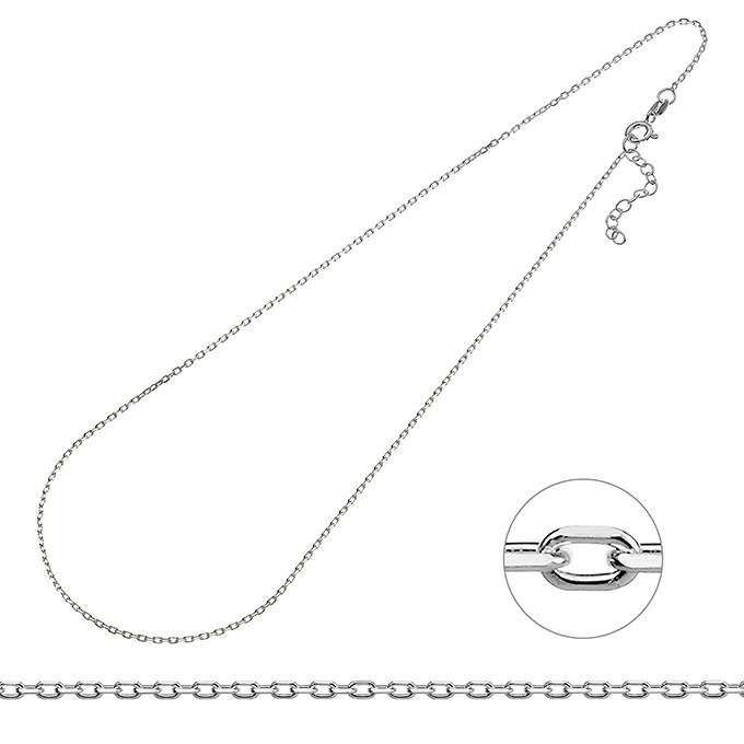 Ankerkette facettiert 1,4mm 40+3cm Verlängerung (1Stk)