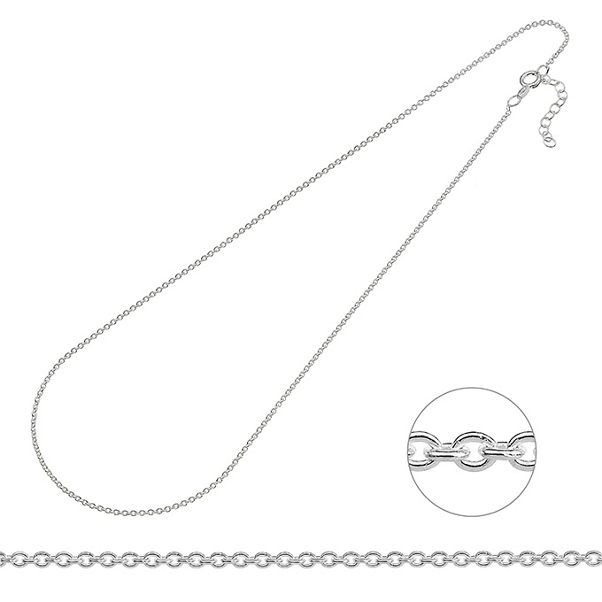 1,5mm rolo ready-to-wear necklace 40+3cm extender (1pc)