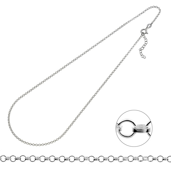 Collier jaseron 1,8mm 40+3cm extension (1pc)