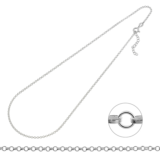 Collier jaseron 1,8mm 50+5cm extension (1pc)