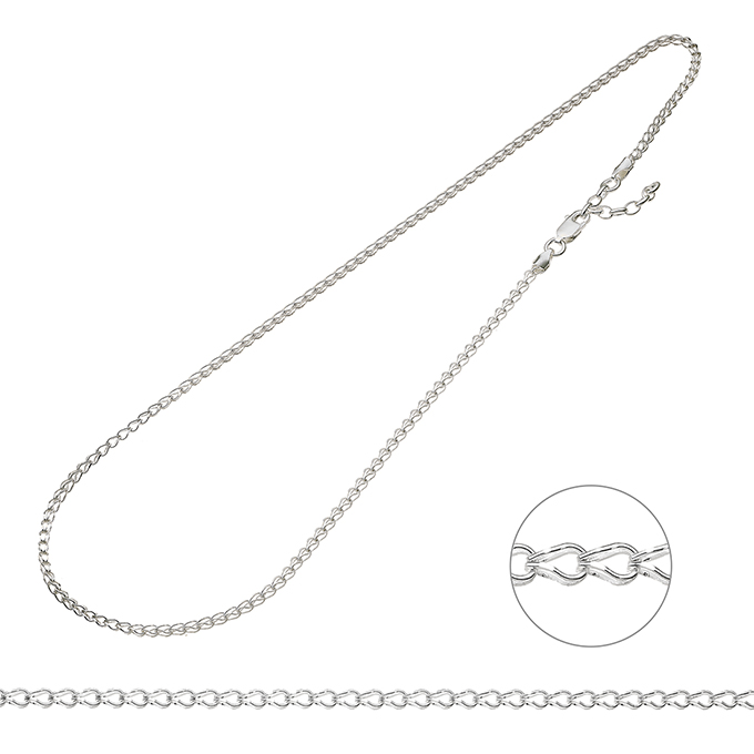 Collier chaîne palmier facettée 2mm 40+3cm extension (1pc)