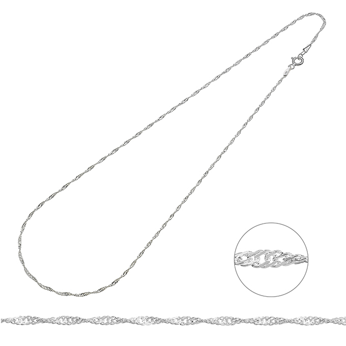 1,4mm Twisted curb ready-to-wear necklace 43cm (1pc)