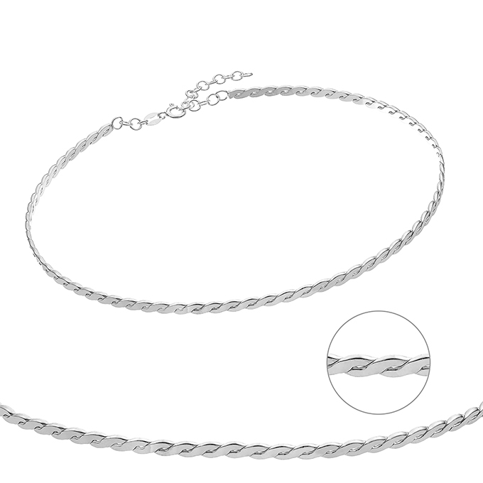 Collana choker intrecciata 31+5cm estensione (1pz)