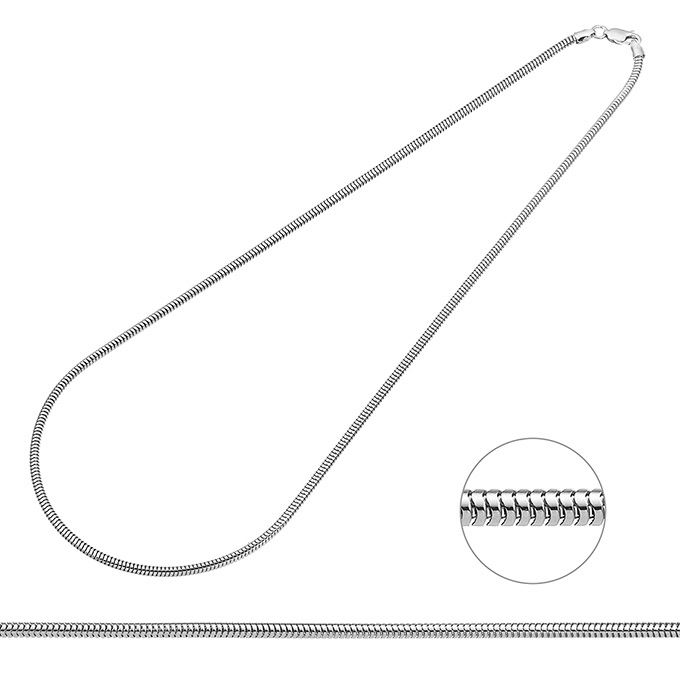 Collana catena coda di topo 2,4mm 45cm (1pz)