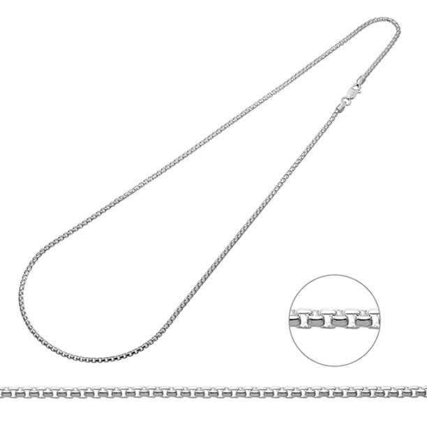 Weiss Rhodiniert – Kette Venezianer Kette rund 2,6mm 50cm(1Stk)