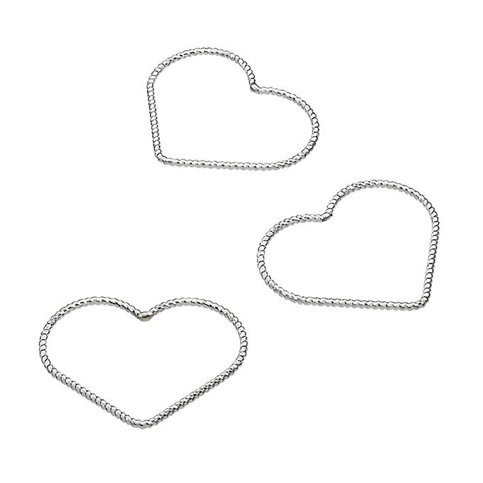 Pendenti cuore 21x17mm filo palline 0,9mm (10pz)