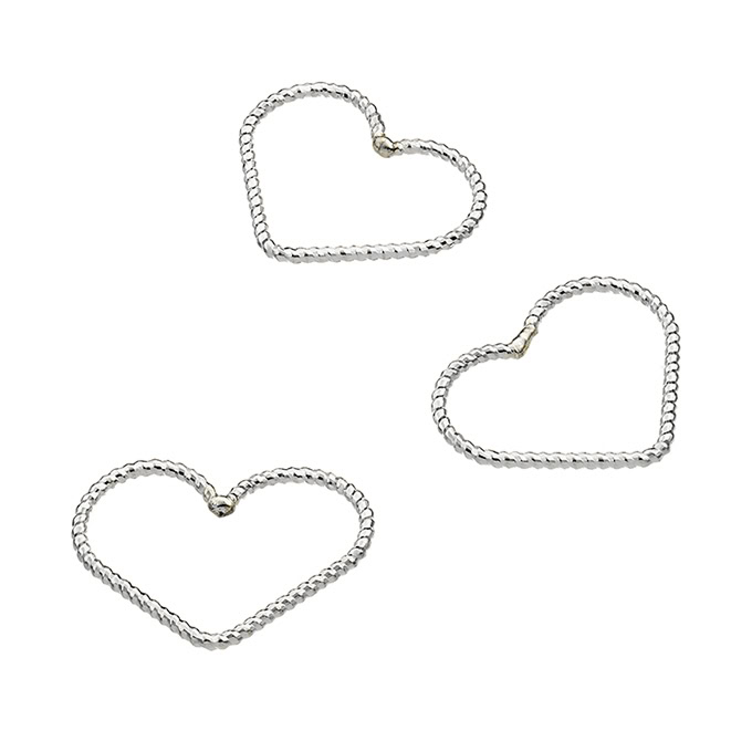 Pendenti cuore 15x12mm filo palline 0,9mm (10pz)