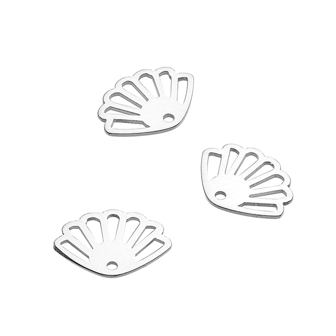 Breloques coquillage ajourée 9x12mm trou 1mm (10pcs)