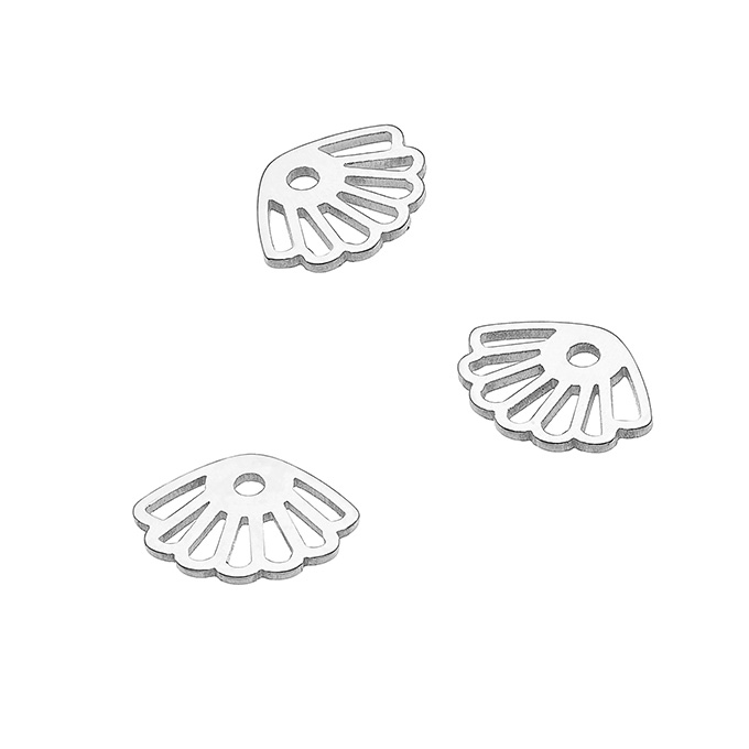 Pendentifs coquillage ajourée 8x6mm trou 0,95mm (10pcs)