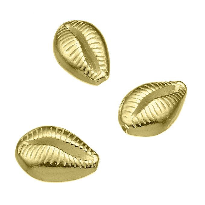 Yellow Gold 3µ – 12mm shell slide charms with hole 1mm (1pc)