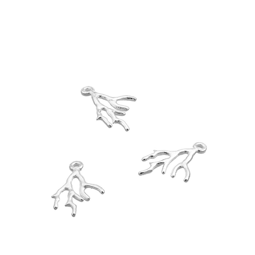 Pendentifs corail 12mm avec anneau (5pcs)